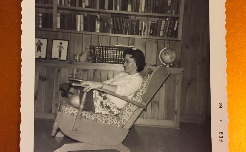 photo of white woman in chair. 1960s.