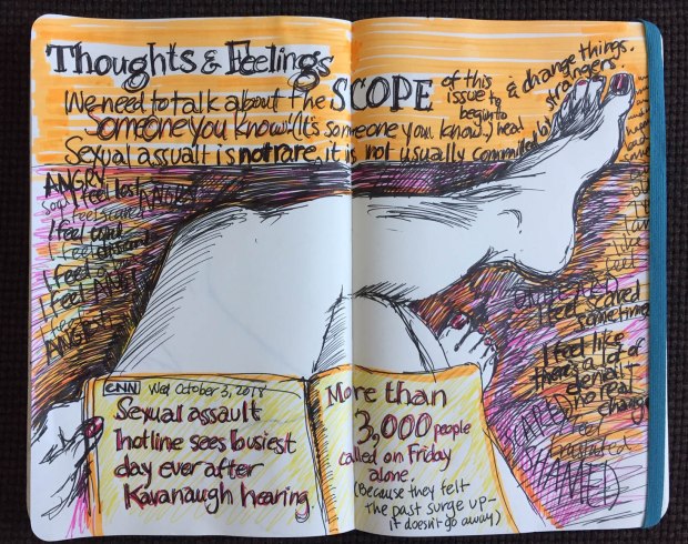 drawing with news commentary