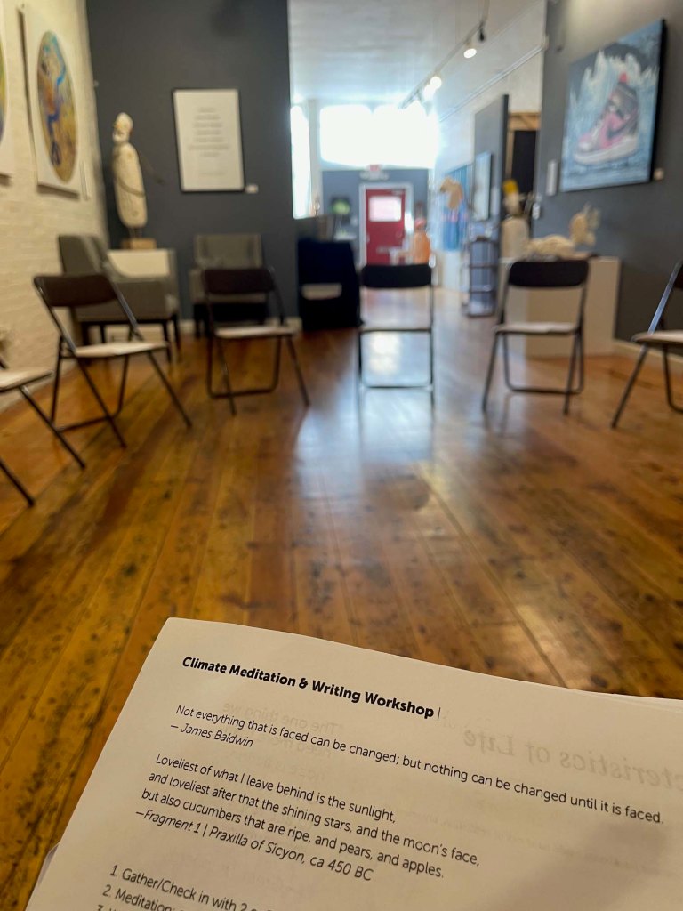 Meditation space in a beautiful art gallery.